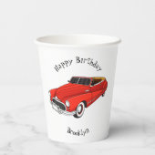 Gobelets En Papier Automobile classique rouge 1948 (Verso)