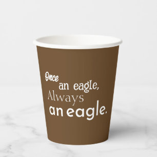 Gobelets En Papier Autrefois aigle, toujours aigle. Blanc sur Brown