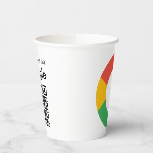 Gobelets en papier avec code QR de avis Google mod (Gauche)