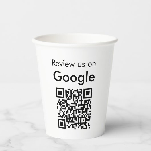 Gobelets en papier avec code QR de avis Google mod (Recto)