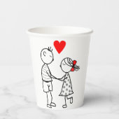 Gobelets en papier avec couple romantique (Verso)