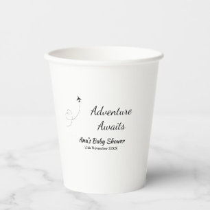 Gobelets En Papier Aventure attend baby shower ajouter nom date plan