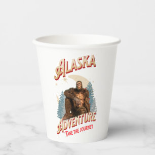 Gobelets En Papier Aventure Bigfoot en Alaska Art Rétro de la Nature