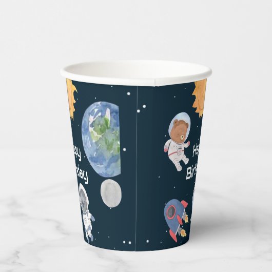 Gobelets En Papier Aventure spatiale : Planètes et animaux Astronaute (Droite)