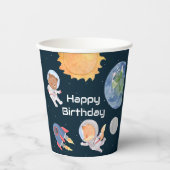 Gobelets En Papier Aventure spatiale : Planètes et animaux Astronaute (Recto)