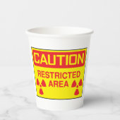 Gobelets En Papier Avertissement de danger de rayonnement dans les zo (Recto)