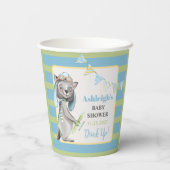 Gobelets En Papier Aviateur Wolf, Baby shower rayé (Verso)