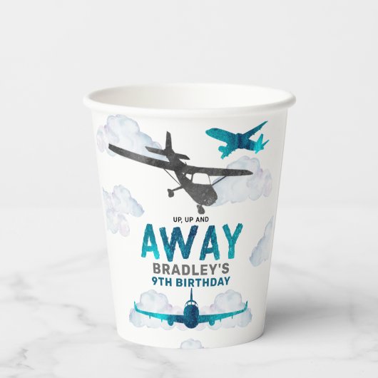 Gobelets En Papier Avion Aviation Tout âge Anniversaire Partie (Verso)