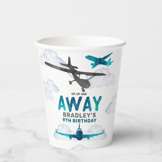 Gobelets En Papier Avion Aviation Tout âge Anniversaire Partie (Recto)