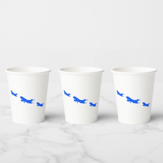 Gobelets En Papier Avion bleu (Multi)