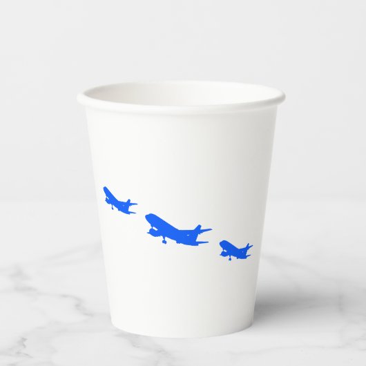 Gobelets En Papier Avion bleu (Recto)