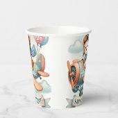 Gobelets En Papier Avion Boy Bear 1ère fête d'anniversaire (Gauche)