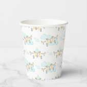 Gobelets En Papier Avion Jaune Enfants Vol d'aviation Anniversaire (Verso)