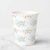 Gobelets En Papier Avion Jaune Enfants Vol d'aviation Anniversaire (Recto)