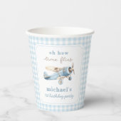 Gobelets En Papier Avion vintage Voyage 1er anniversaire (Recto)