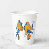 Gobelets En Papier Avions de dessin animé Vibrant orange et bleu (Recto)