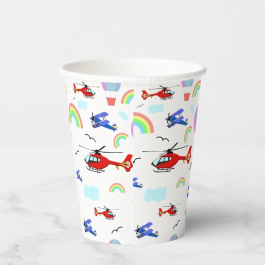 Gobelets En Papier Avions, hélicoptères et ballons (Droite)