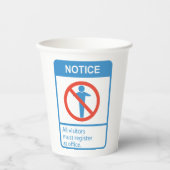 Gobelets En Papier Avis Tous Les Visiteurs (Recto)