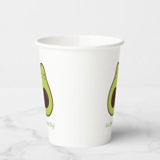 Gobelets En Papier Avo Good Day Happy Avocado (Gauche)