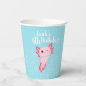 Gobelets En Papier Axolotc rose et bleu Anniversaire coupe papier (Verso)