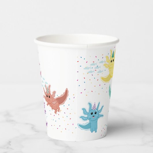 Gobelets En Papier Axolotl Kids Cute Salamander Anniversaire (Droite)