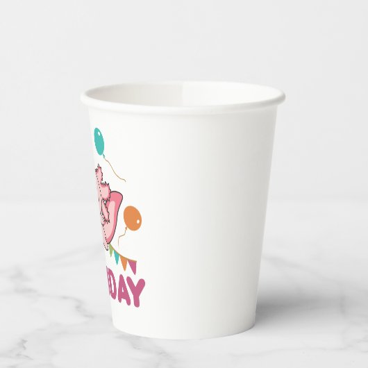 Gobelets En Papier Axolotl veut que c'est mon Anniversaire mignon Axo (Gauche)