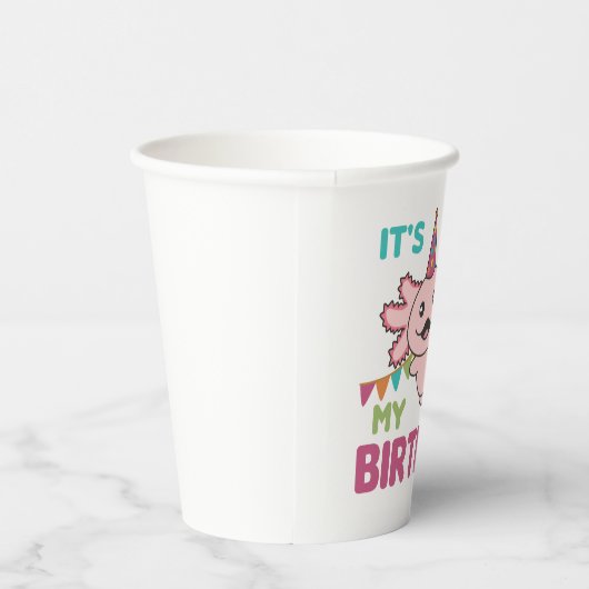 Gobelets En Papier Axolotl veut que c'est mon Anniversaire mignon Axo (Droite)