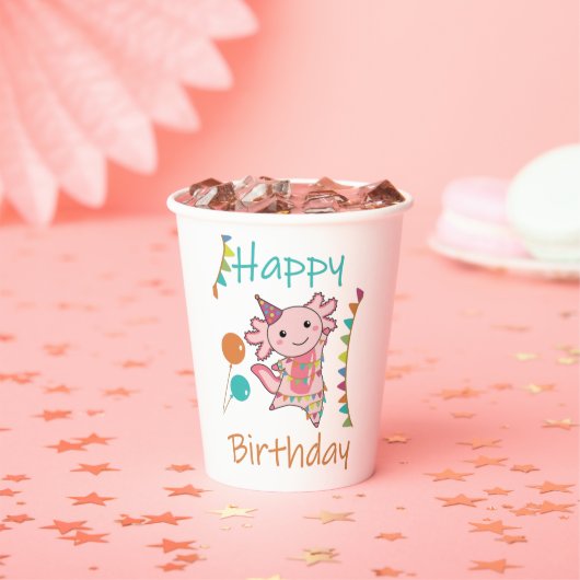 Gobelets En Papier Axolotl Vous Souhaite Bon Anniversaire Axolotls Ad (Insitu)