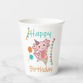 Gobelets En Papier Axolotl Vous Souhaite Bon Anniversaire Axolotls Ad (Recto)