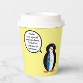 Gobelets En Papier Azoréen Parler Mme Penguin Personnalisée (Recto)