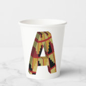 Gobelets En Papier Aztec Navajo Pattern Letter A (Recto)