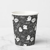 Gobelets En Papier B&W Cute Doodle Halloween Motif (Gauche)