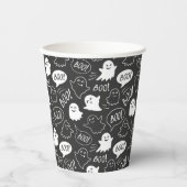 Gobelets En Papier B&W Cute Doodle Halloween Motif (Recto)