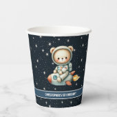 Gobelets En Papier Baby Boy Birthday Teddy Bear Astronaut Party (Verso)