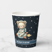 Gobelets En Papier Baby Boy Birthday Teddy Bear Astronaut Party (Recto)