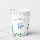 Gobelets En Papier Baby Elephant Chanson Baby shower d'oiseaux (Verso)