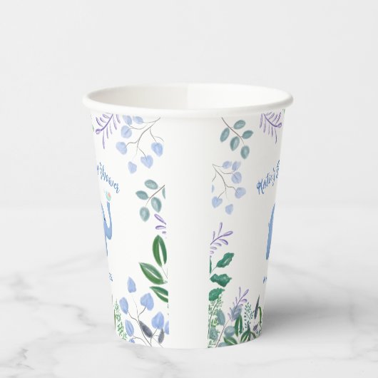 Gobelets En Papier Baby Elephant Chanson Baby shower d'oiseaux (Gauche)