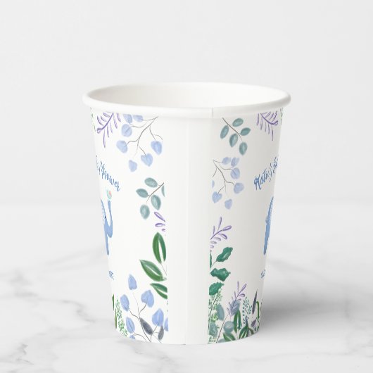 Gobelets En Papier Baby Elephant Chanson Baby shower d'oiseaux (Droite)