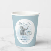 Gobelets En Papier Baby Elephant Hello Baby Boy Blue Baby Sprinkel (Recto)