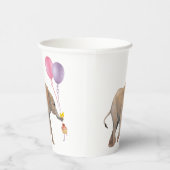 Gobelets En Papier Baby Elephant pink & violet balloon Set x16 (Droite)