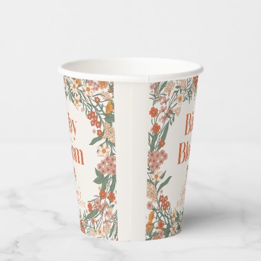 Gobelets En Papier Baby in Bloom Boho Wildflower Baby Shower (Droite)