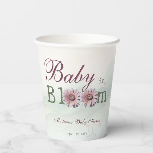Gobelets En Papier Baby in Bloom Gerber Daisies Baby shower (Verso)