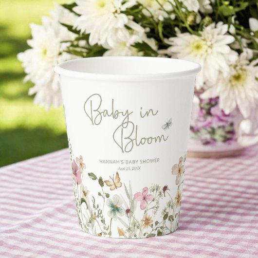 Gobelets En Papier Baby in Bloom Girl Baby shower