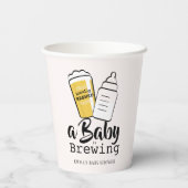 Gobelets En Papier Baby is Brewing Beer Baby Bottle Pink Baby Shower (Verso)