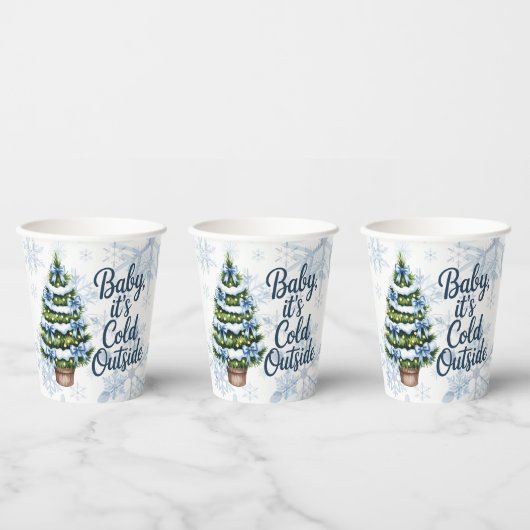 Gobelets En Papier Baby, It’s Cold Outside Winter Boy Baby Shower (Multi)