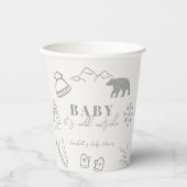 Gobelets En Papier Baby It's Cold Outside Hand-drawn Gray Baby Shower (Recto)