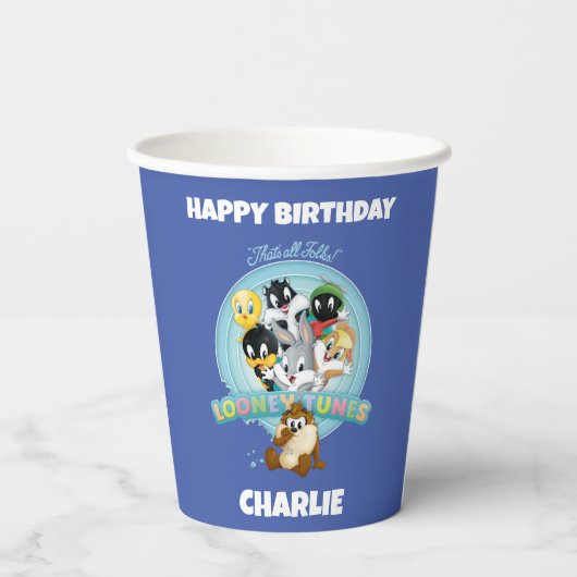 Gobelets En Papier Baby LOONEY TUNES™ Logo | That's All Folks (Verso)