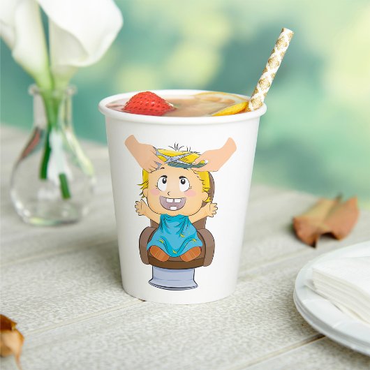 Gobelets En Papier Baby Obtenir Coupe de cheveux amusant Enfants Barb