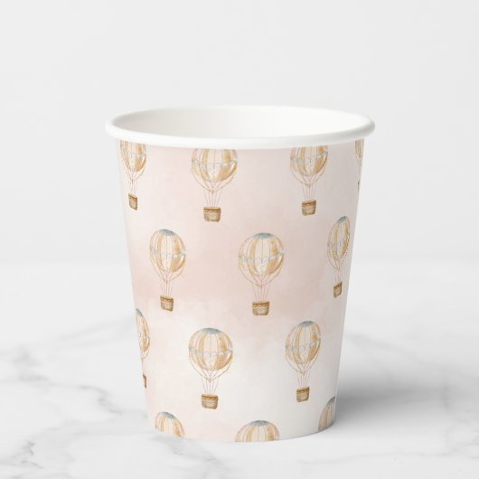 Gobelets En Papier Baby shower à ballon à air chaud (Verso)
