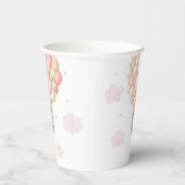 Gobelets En Papier Baby shower à ballon à air chaud pour fille rose T (Droite)